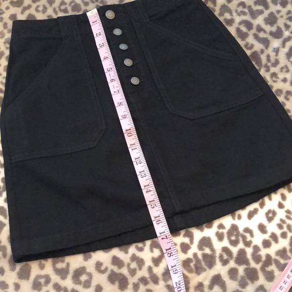 Hollister Ultra High Rise Black Button Fly Skirt 3 - Picture 12 of 15
